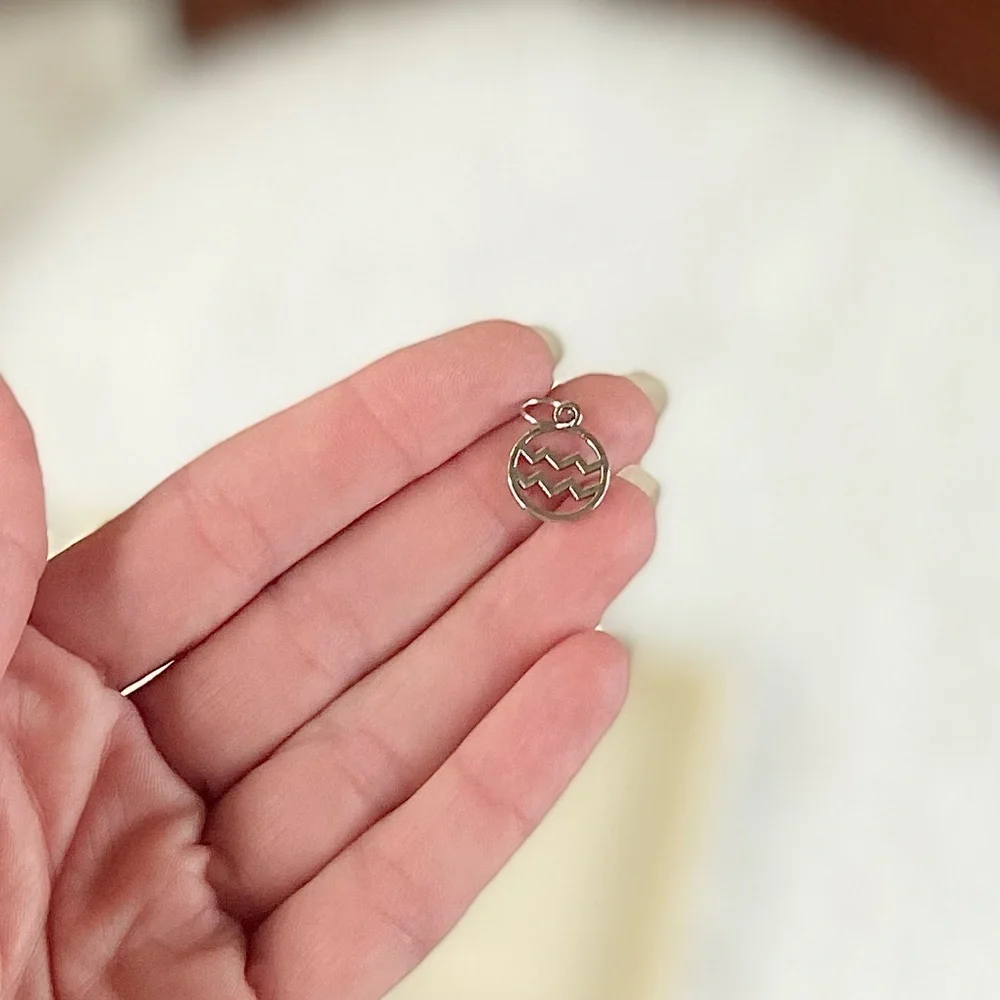 Silver Aquarius Zodiac Charm
